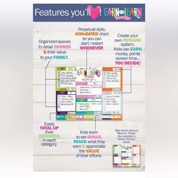 Earn & Learn Kids’ Chore Chart Money Management - Picture 9 of 11